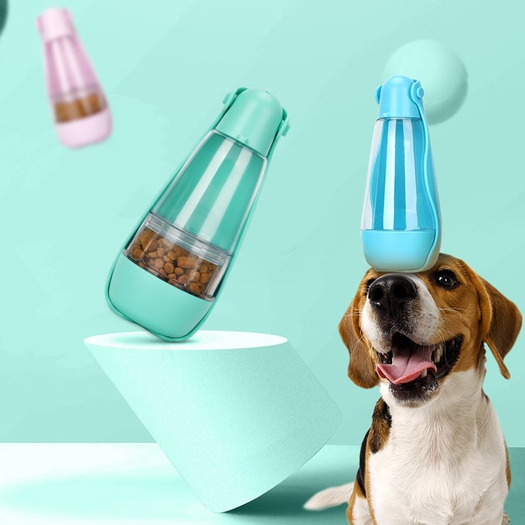 Portable Pet Water Bottle with Foldable Bowl — Leak-Proof Travel Dispenser for Dogs & Cats