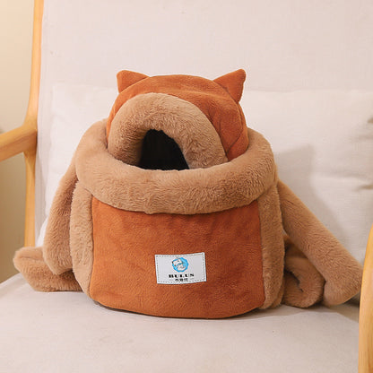 Cute Cat Backpack and Indoor Cat Bed Combo