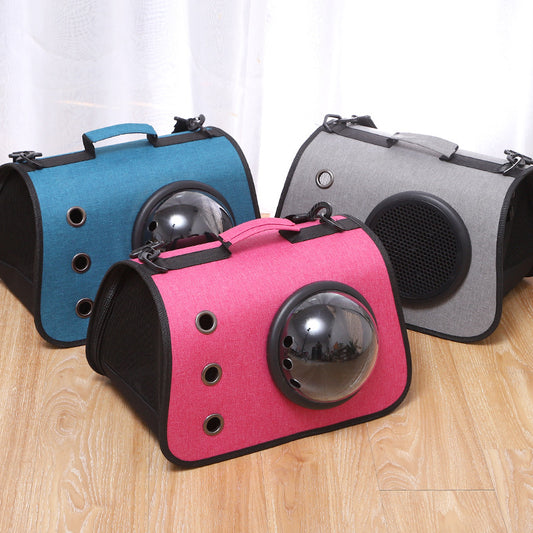 Foldable Cat Backpack with Breathable Mesh Design