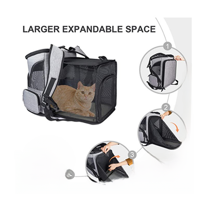 Portable Expandable Pet Backpack for Cats and Dogs